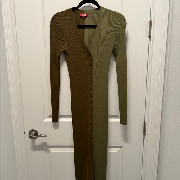 STAUD Olive Long Sleeve Ribbed Dress - Picture 3 of 4